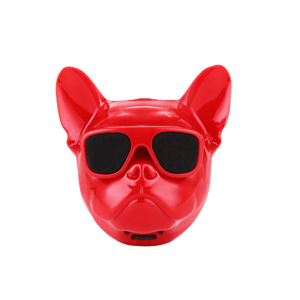 Mini French Bulldog Bluetooth trådlös högtalare subwoofer Red