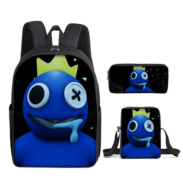 3-pack Roblox Rainbow Friends Ryggsäck Lunchväska Pennfodral C