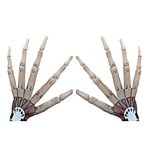 3D Halloween printed ledade fingrar förlängningar dekoration black left hand