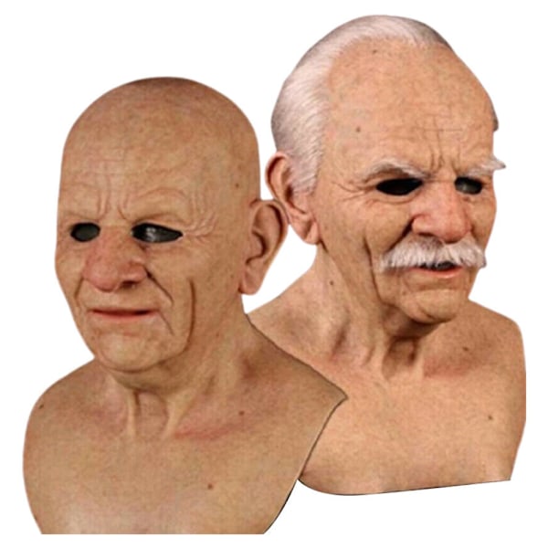 Latex Gammal Man Mask Manlig Förklädnad Realistiska Masker Cosplay Kostym Halloween Mask Bald style