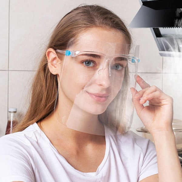 Genomskinlig Akryl Glasögon Ring Skydda Cover Ansikte Mun Näsa