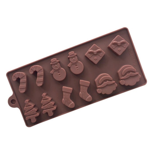 12 huller 3D jule silikone chokoladeform kagebageform