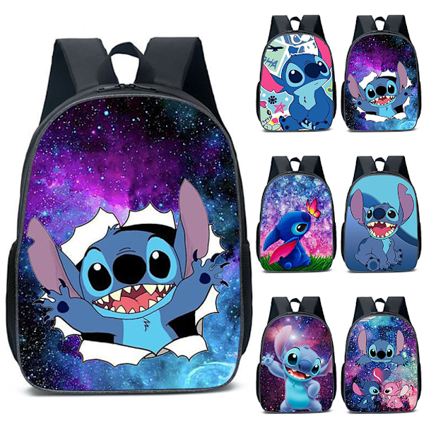 Lilo & Stitch Ryggsekk for jenter, Skolesekker Gavemote Skulderveske C