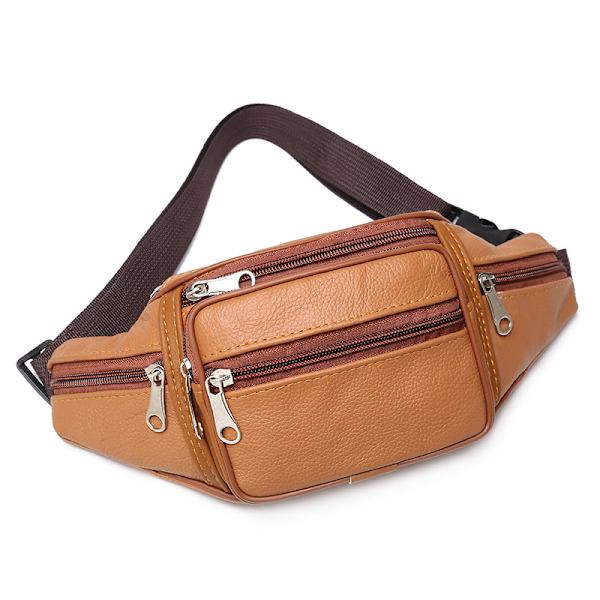 Midjeväska Fanny Pack Väska Resa Festival Läder yellow