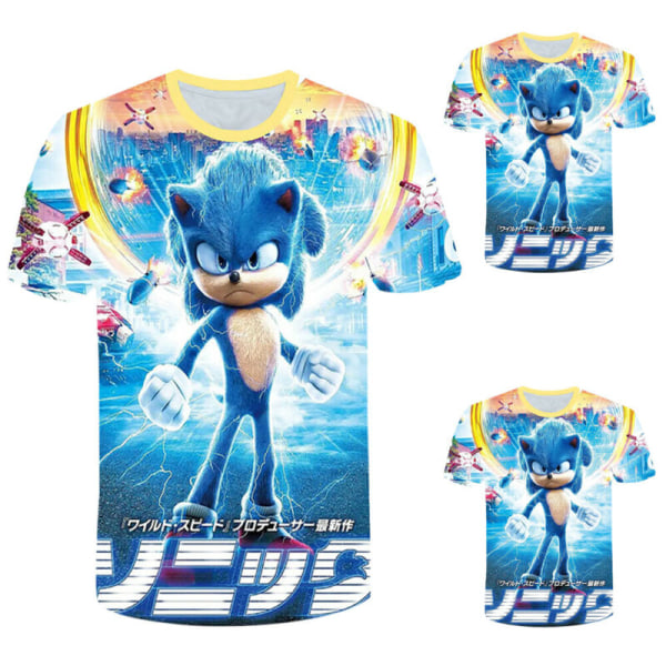 SONIC The Hedgehog Kid Boy 3D- printed T-shirt kortärmad spel Blue