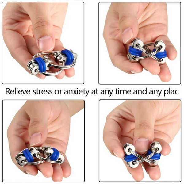 Fidget Bike Chain Ring Finger Spinner Stress Relief Sensory Toy Yellow