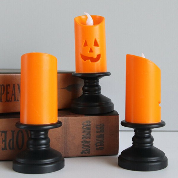 Halloween Ljus LED Färgglada Ljusstake Bordsdekoration Pumpa