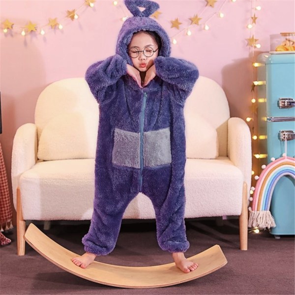 Teletubbies Kostym Barn Julpyjamas Sovkläder Jumpsuit purple 110cm