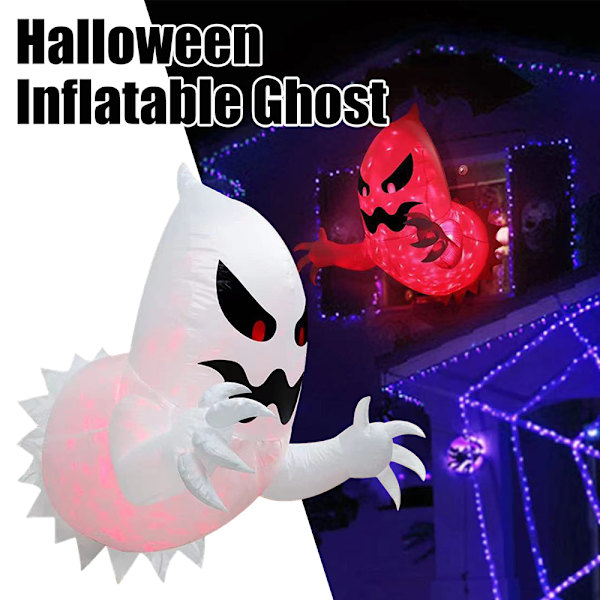 Halloween Oppustelig Spøgelse med LED-lys til Indendørs og Udendørs Havepynt
