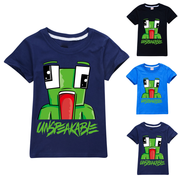 Kids UNSPEAKA-BLE Print Kortärmad T-shirt med rund hals Casual blue 130cm