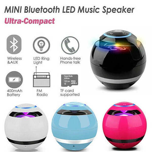 Bärbara trådlösa Bluetooth -högtalare Bas Stereohögtalare blue