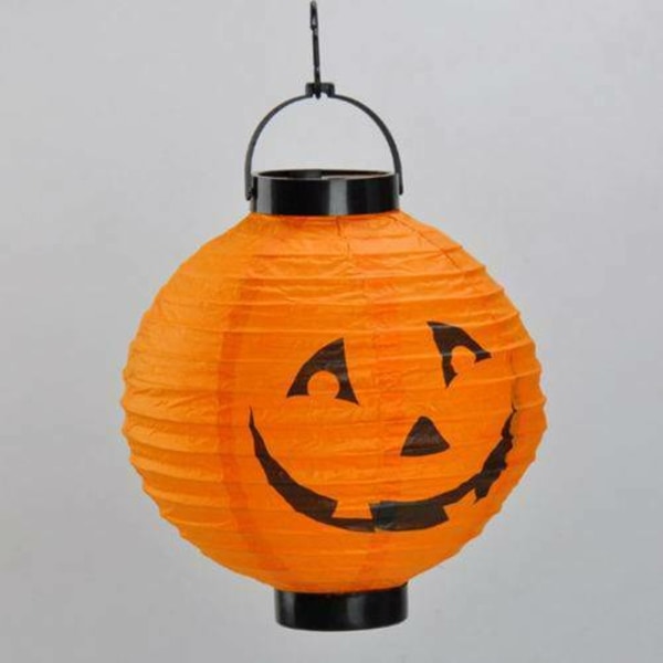 Halloween LED Papperslykta Hängande Pumpa Fladdermöss Spindellampa Orange