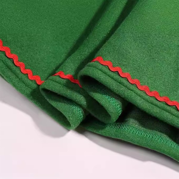 Jultomte Kostym för Vuxna, Pojkar, Flickor, Grön Elf Cosplay Klänning, Hatt, Strumpor, Set för Kvinnor, Nyår, Julfestkläder Girls M