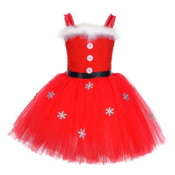 Kid Girls Tyll Julfest Klänning Xmas Party Kostym Set 2XL