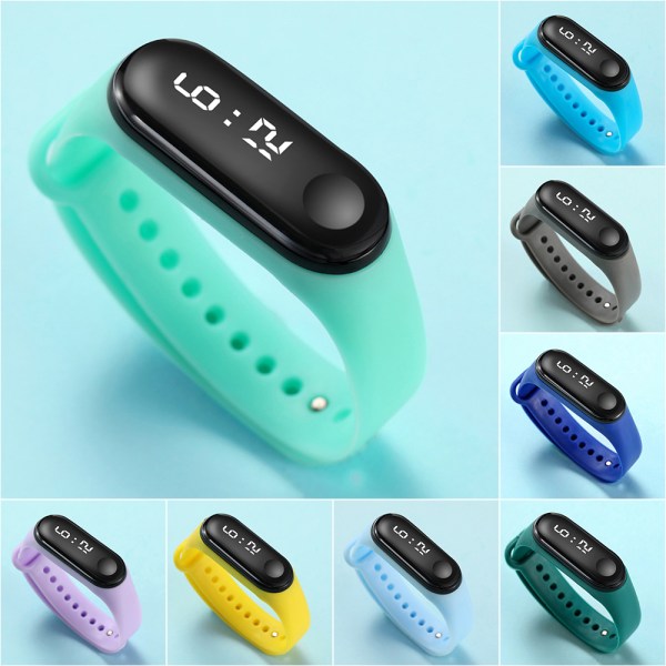 Candy Color Digital Watch Smart Watch Armbandsur Sportarmband blue