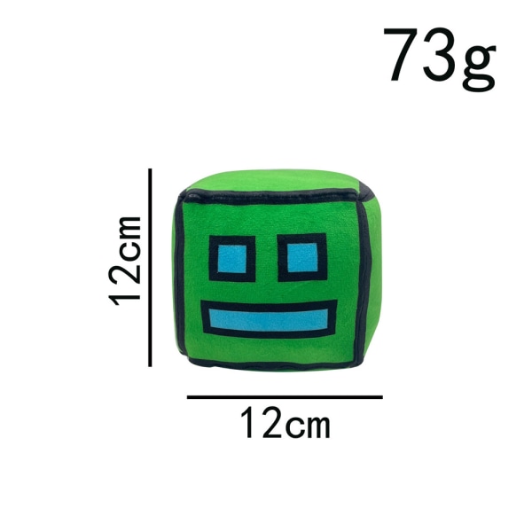 2024 Het Spel Geometry Dash Plyschleksak Söta Kuddar Kvadrater Fyllda Dockor Samlingar Barnpresenter Green