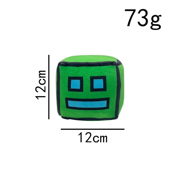 2024 Hot Spil The Geometry Dash Plyslegetøj Sød Pude Firkanter Udstoppede Dukke Samlinger Børnegaver Green