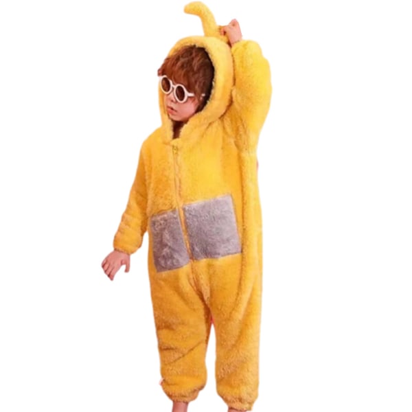 Teletubbies Kostym Barn Julpyjamas Sovkläder Jumpsuit yellow 140cm