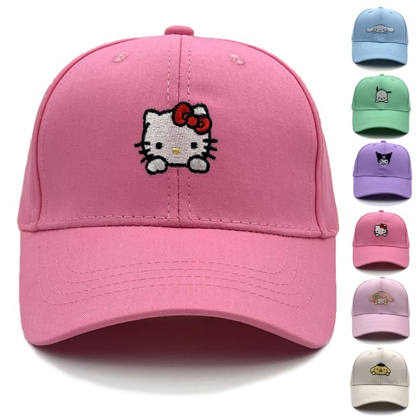 Broderad Kuromi Baseballkeps Barn Flickor Sommar Truckerhatt Solhattar Justerbar Purin