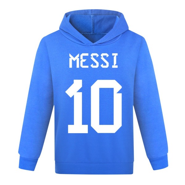 Barn Messi Långärmad Hood Pullover Casual Vinter Sweatshirts Sport Toppar Dark blue 150cm