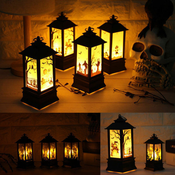 Halloween Pumpkin Castle Light Hängande LED-lampa Party Heminredning Demon hand