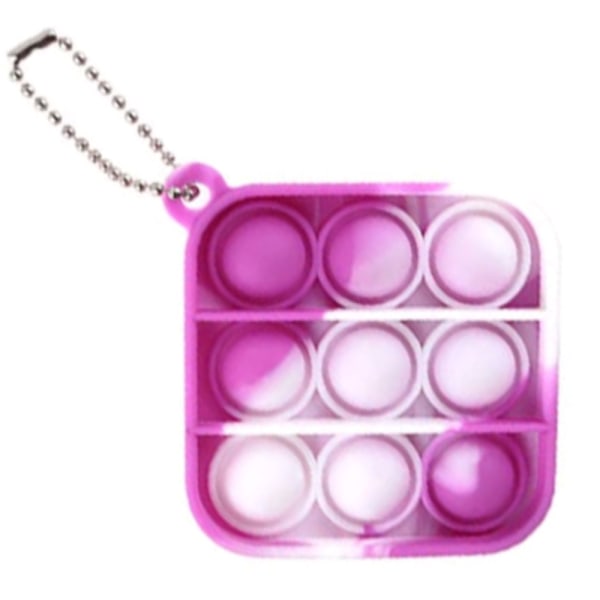 Baby Simple Dimple Sensory Toys Fidget Toys Nyckelring Nya presenter Square - Pink&Wihte
