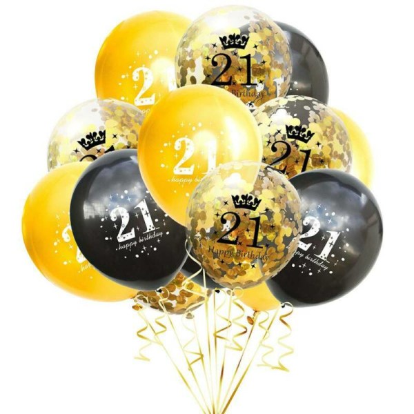 Svart guldballong 16/18/21/30/40/50/60:e Grattis på födelsedagen 50