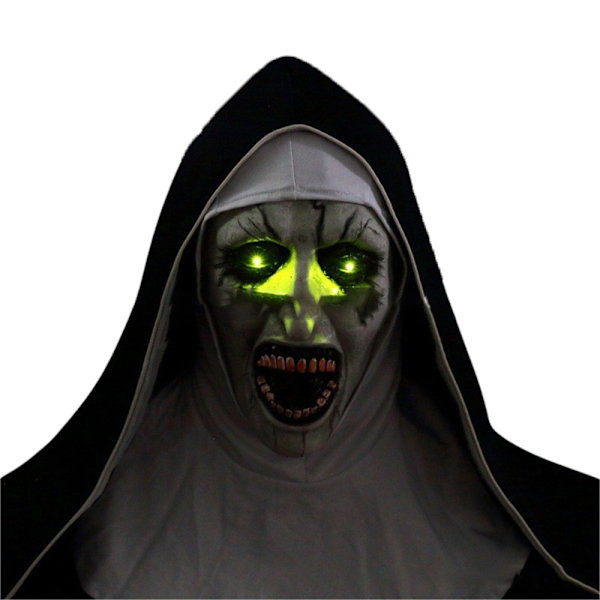 Nun Scary Mask Cosplay Kostym Helhuvud Halloween Mask F