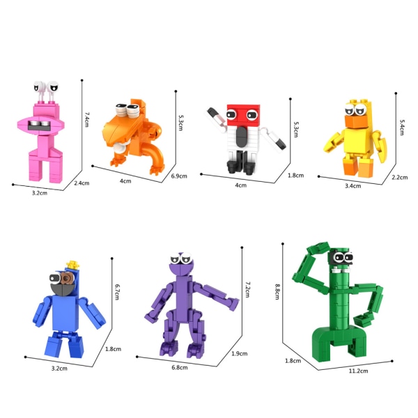 7st Rainbow Friends Minifigur Rolig byggsten actionfigur