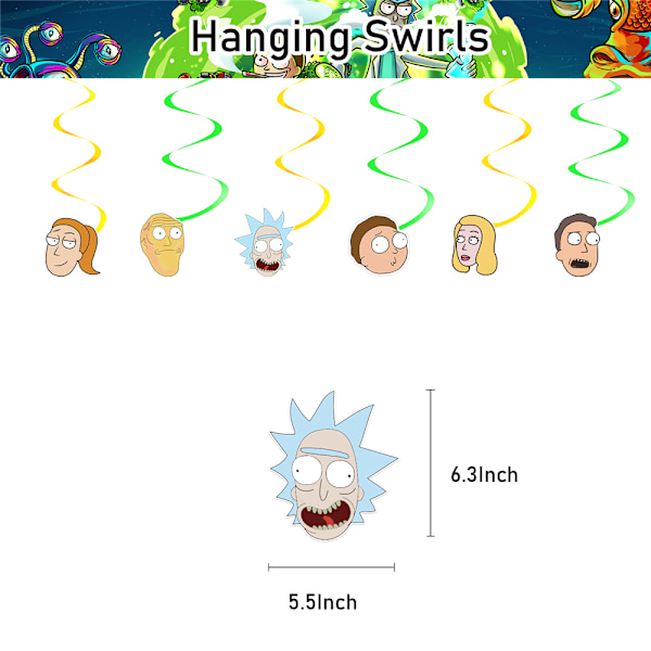 Rick And Morty-tema Bursdagsballonger Dekor Banner for Barn