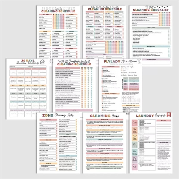 Städplaneringspaket Hushållsstädschema & Checklista Hantering
