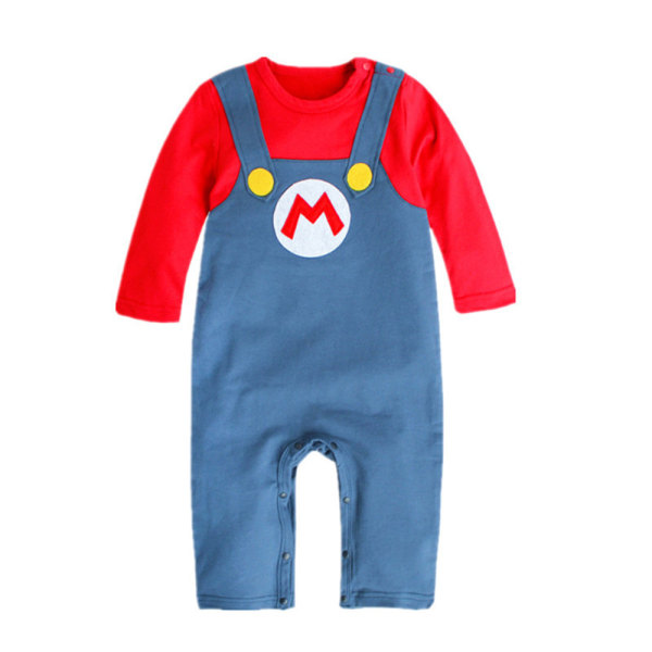 Baby Cosplay Krypande + Hatt Dräkt Super Mario Bros Kostym 0-2 År red 80ccm