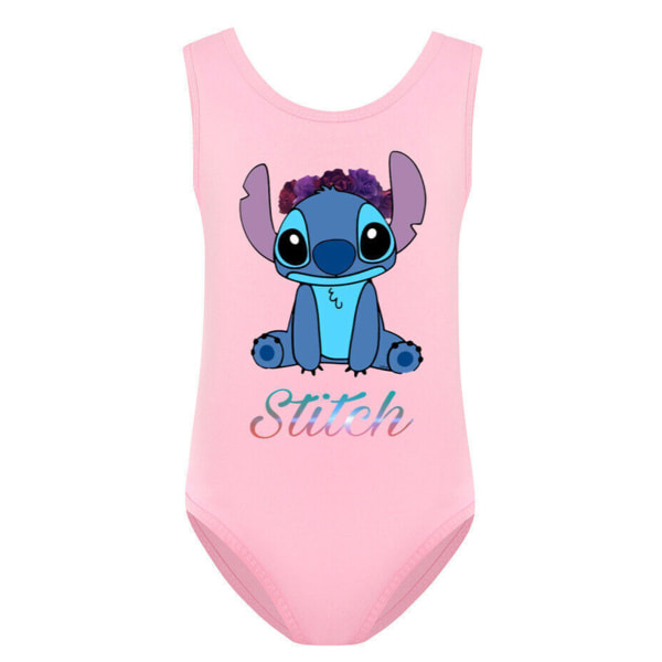 Barn Stitch Badkläder Tecknad Simdräkt Baddräkt Bikini Pink
