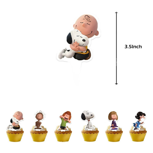 Snoopy Tema Fødselsdagsfestartikler Banner Balloner Kage Toppers Dekorationssæt