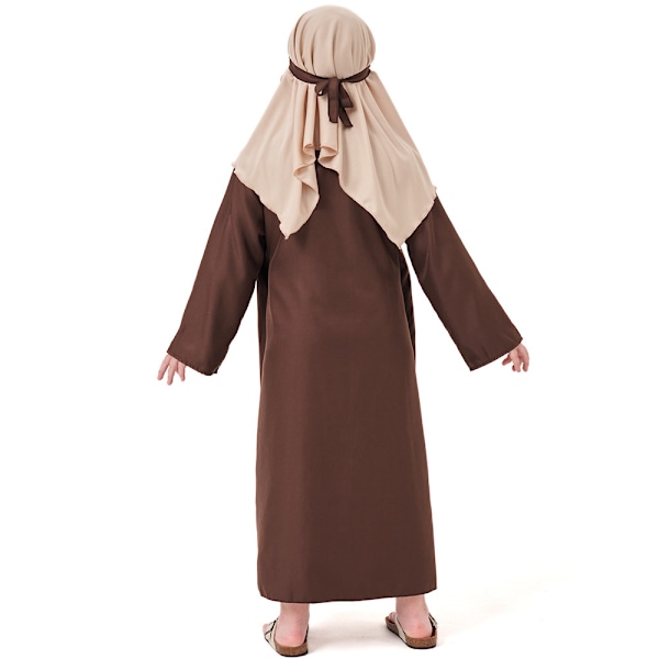 Modekläder för Halloween, Klädset för Babybarn Långärmad Halloween Arab Brun Farfar Mellanålders Kläder 3-delad Dräkt M