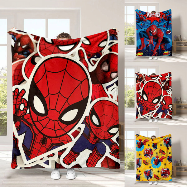 Spider-Man filt barn fleece filt för bäddsoffa Rumsinredning B 150*200cm