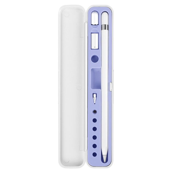 Bärbar Apple Pencil Förvaringsbox Lämplig för Touch Pen Stylus White&Purple