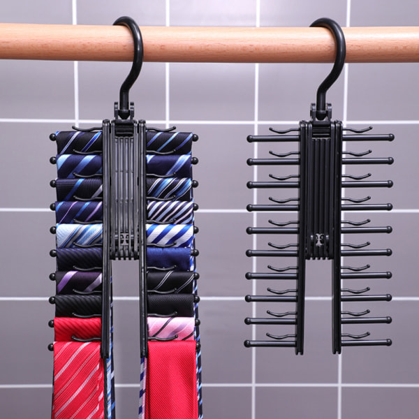 360° Tie Hanger Rack Organizer Roterad Hållare Garderobskrok Förvaring