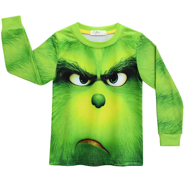 2-delt sæt 2 drenge jule Grinch pyjamas vinter nattøj B 140cm
