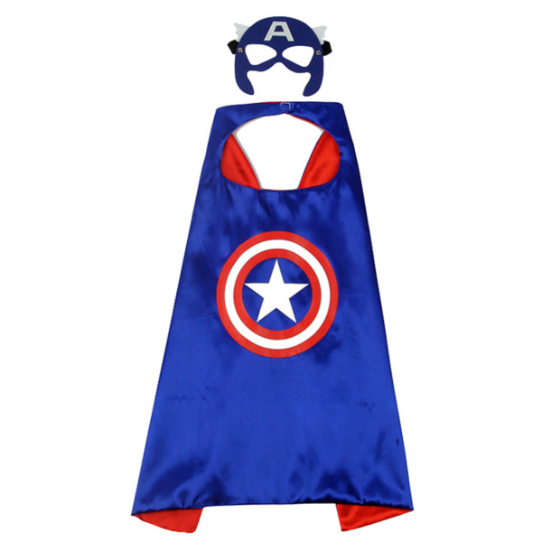 Superhjälte Kappor Set Lång Kappa Mask för Barn Halloween Leksakspresenter E