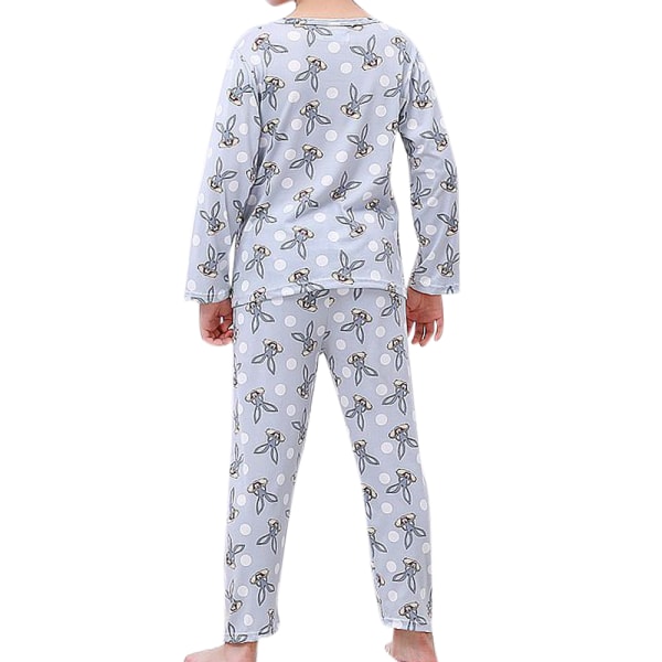 Barnens avslappnade bekväma långärmade hemmaplagg pyjamas med tecknade motiv Blue leopard 122-128cm