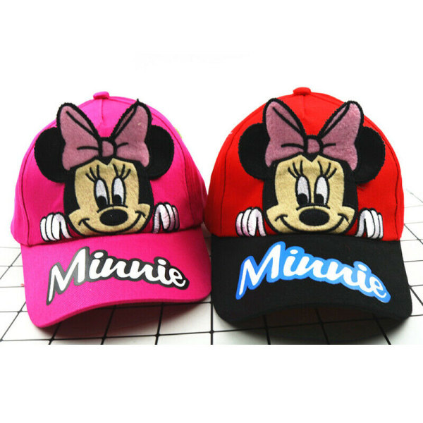 Barnflicka pojke sommar basebollkeps Cartoon Minnie Mouse Sport Rose Red