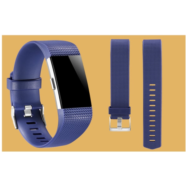 Fitbit Charge 2 Bands Ersättningsmjuk sportrem i silikon dark blue S