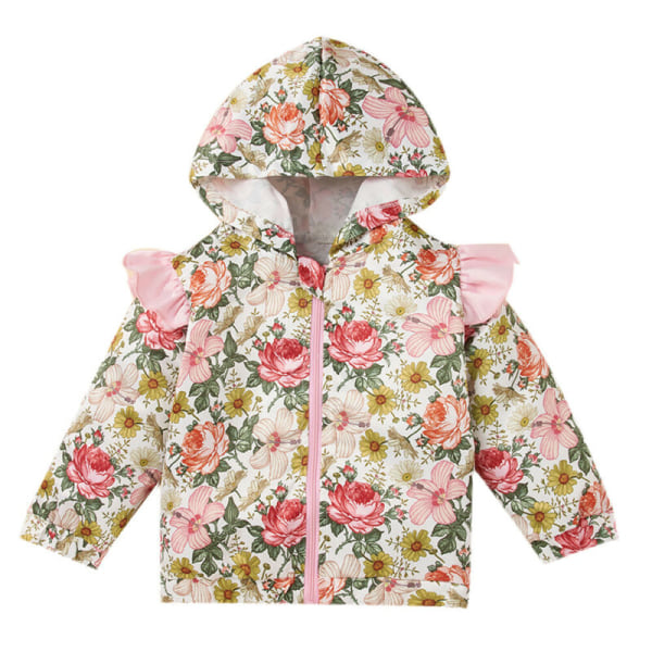 Barn Flickor Vinter Blommig Jacka Hood Pullover Sweatshirt Casual Pink 938b  | Pink | Fyndiq