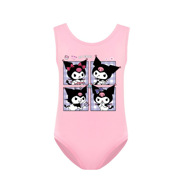 Kuromi Print Barnflickor Monokini Baddräkt Simdräkt Surf Strandkläder Pink 140cm