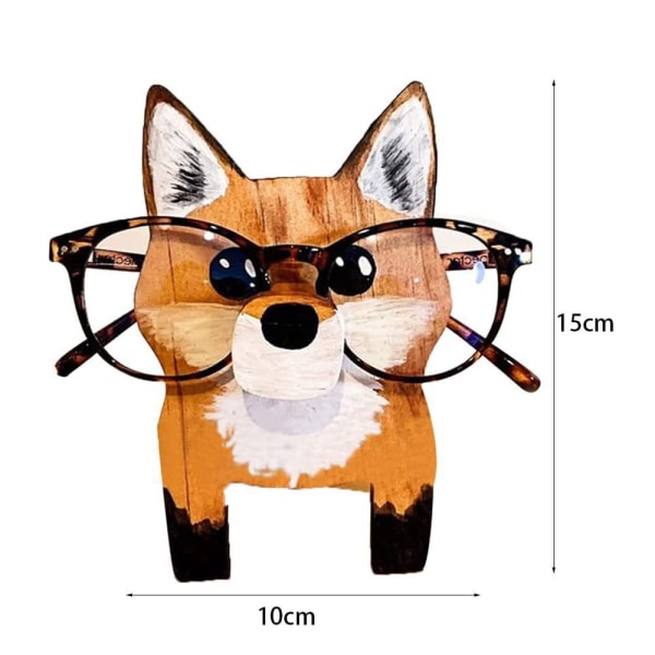 Trä Djurglasögonhållare Cartoon Fox Glasögonställ Desktop fox