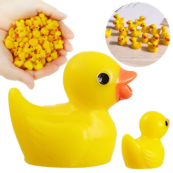 Mini Ducks Djur Figuriner Trädgårdsdekor Leksaker Barn Presenthantverk 150PCS
