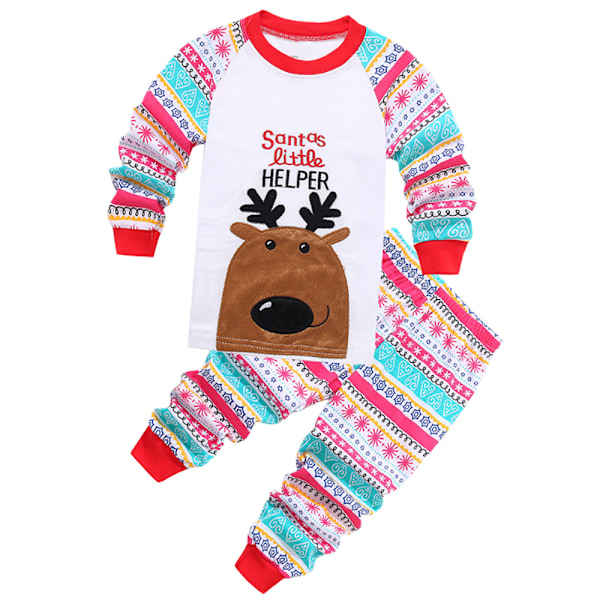 Julkläder för pojkar och flickor, Santa-pyjamas för barn, julpyjamas, festliga PJs E 110cm