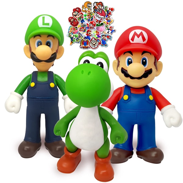 Mario Bros Figurer Yoshi Mario Luigi Kagepynt Legetøj Børnegaver