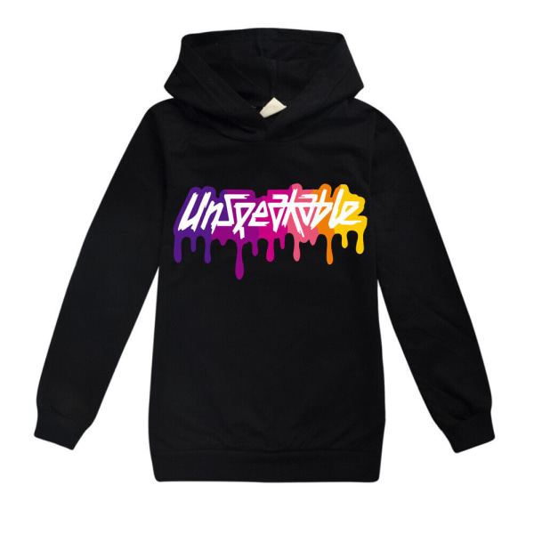 UNSPEAKABLE Tryckt Hoodie Barn Sweatshirt Tröja Jumper Topp black 150cm